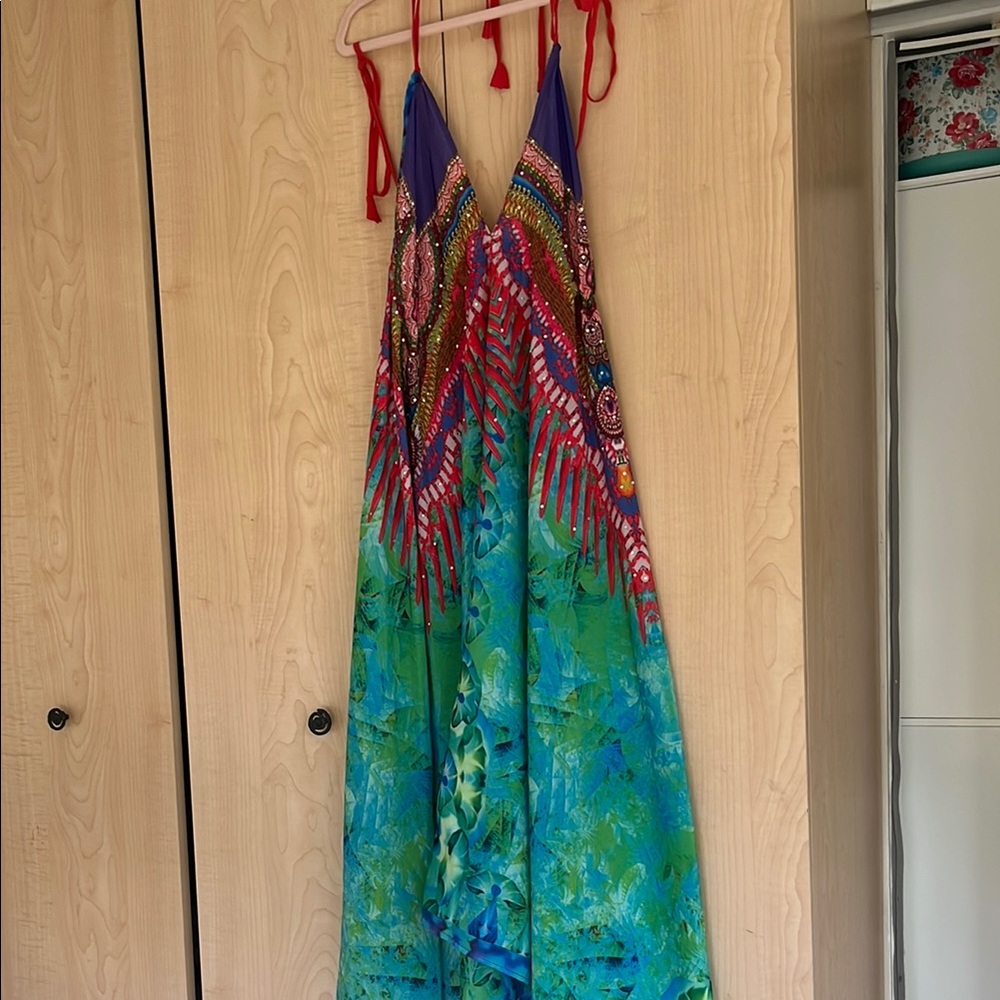 Express Vibrant Floral Halter Dress